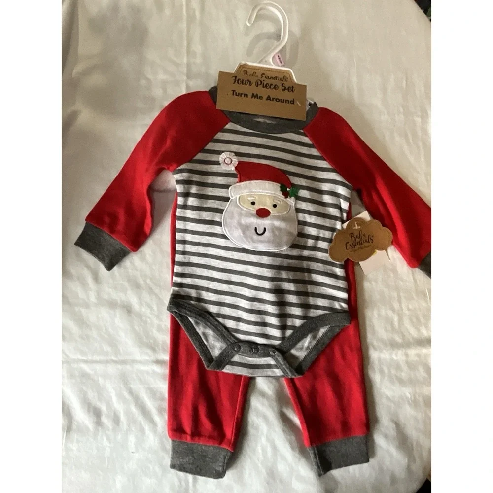 Baby Essentials Santa 4 Piece Set‎ - Size 9 Months